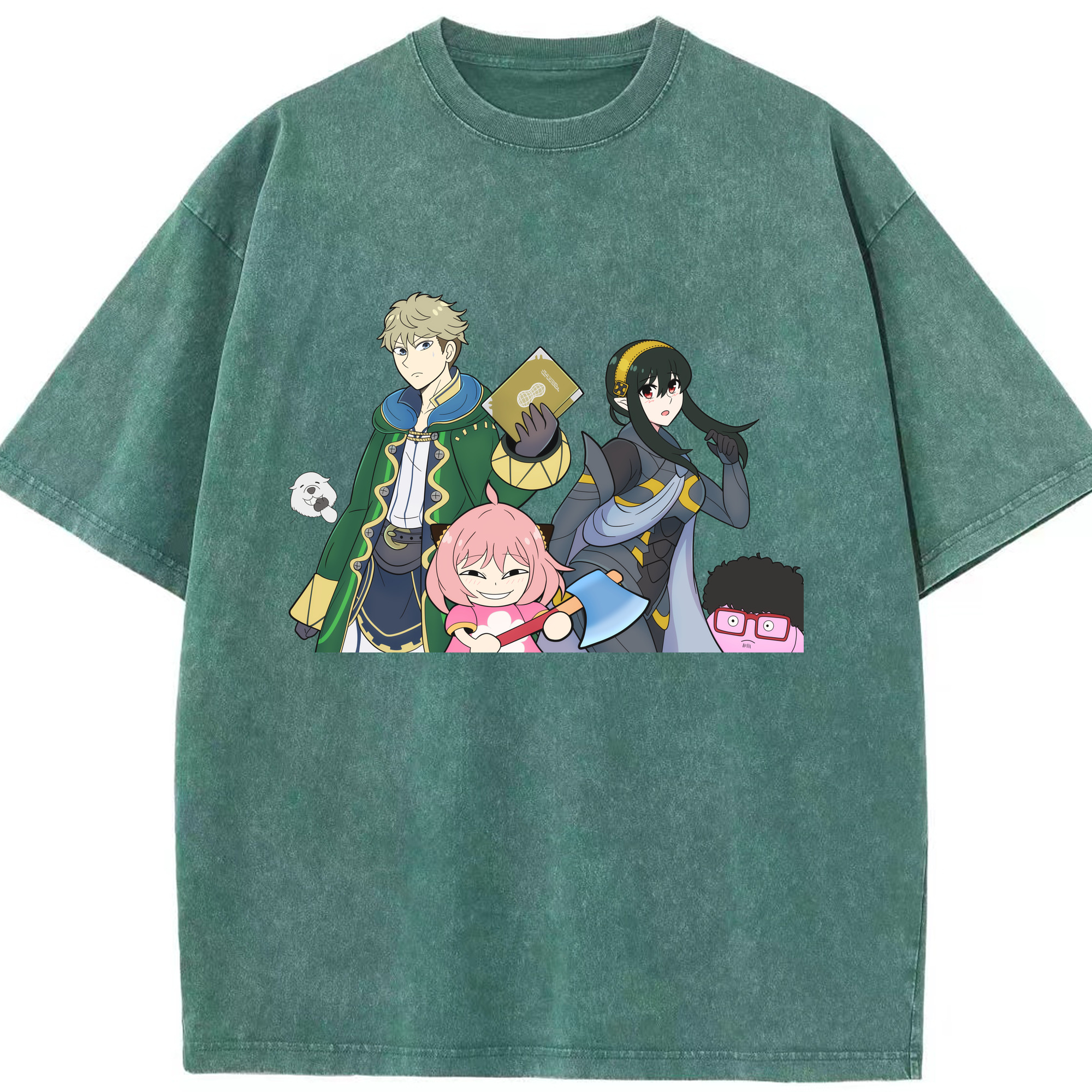 （画像用） SPY×FAMILY间谍家家酒 綿100% ヴィンテージ風 半袖Tシャツ（フロントプリント）